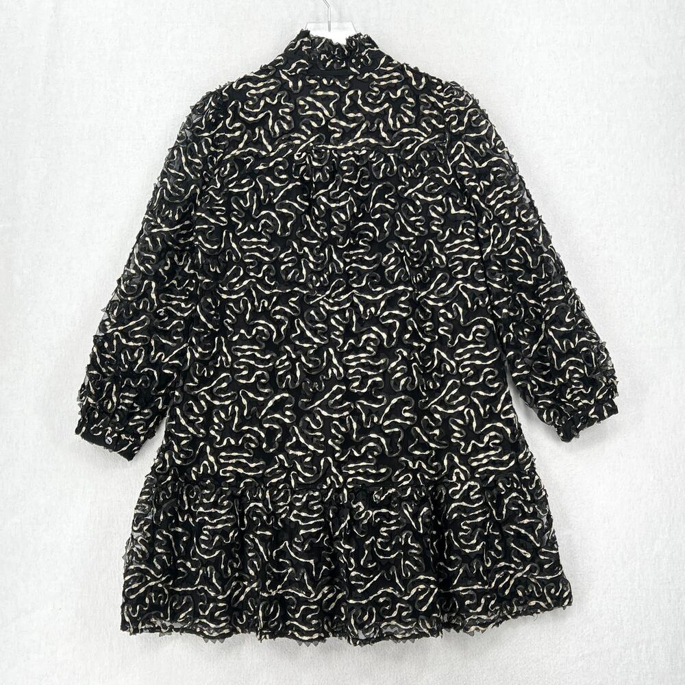 TUCKERNUCK Nightly Organza Palmerston Dress Womens Small Black Gold Swing Mini - Picture 7 of 16